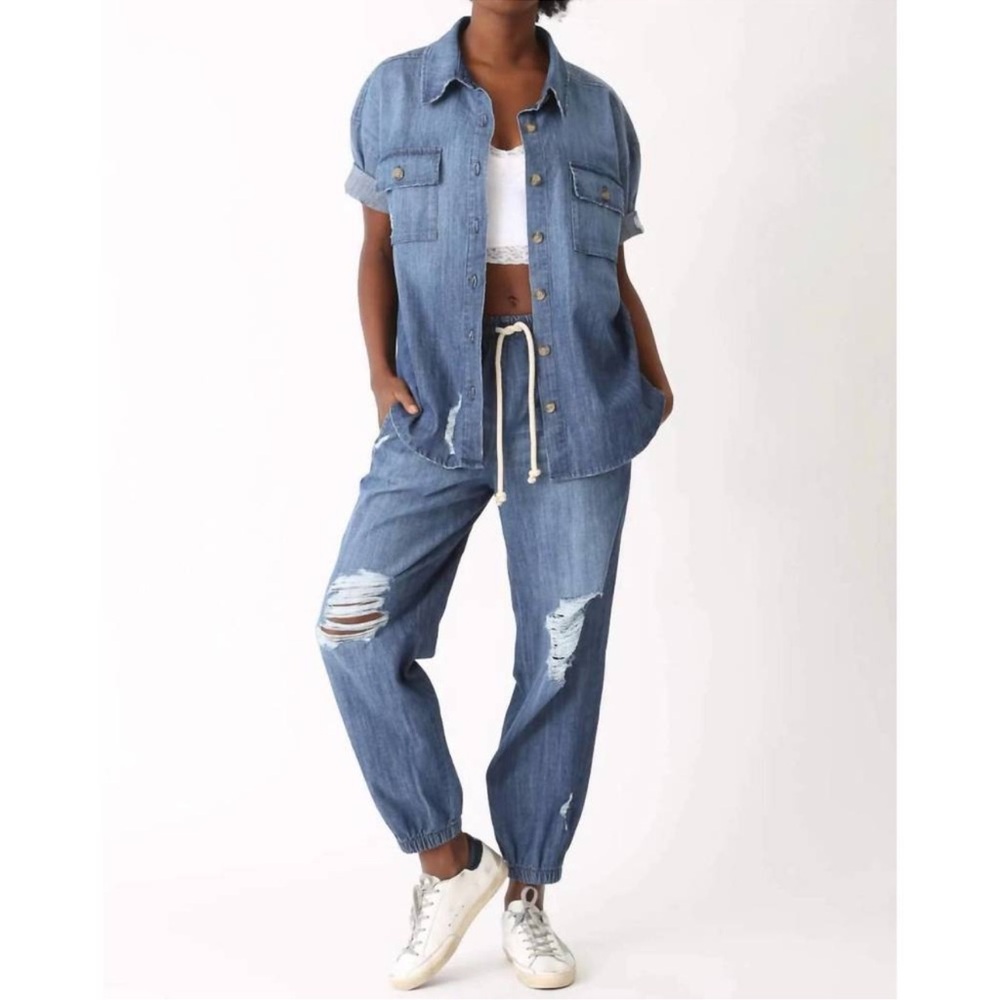 EUC Electric & Rose Camero Denim Drawstring Pants – Size L